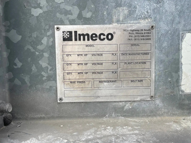 Imeco IDC 1880-40 Evaporative Condenser (470 Nominal Tons, 1-20 HP Motors, 1 Tower Unit)