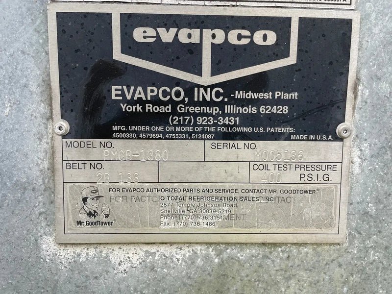 Evapco PMCB-1380 Evaporative Condenser (1,380 Nominal Tons, 4 Motors, 1 Tower Unit)