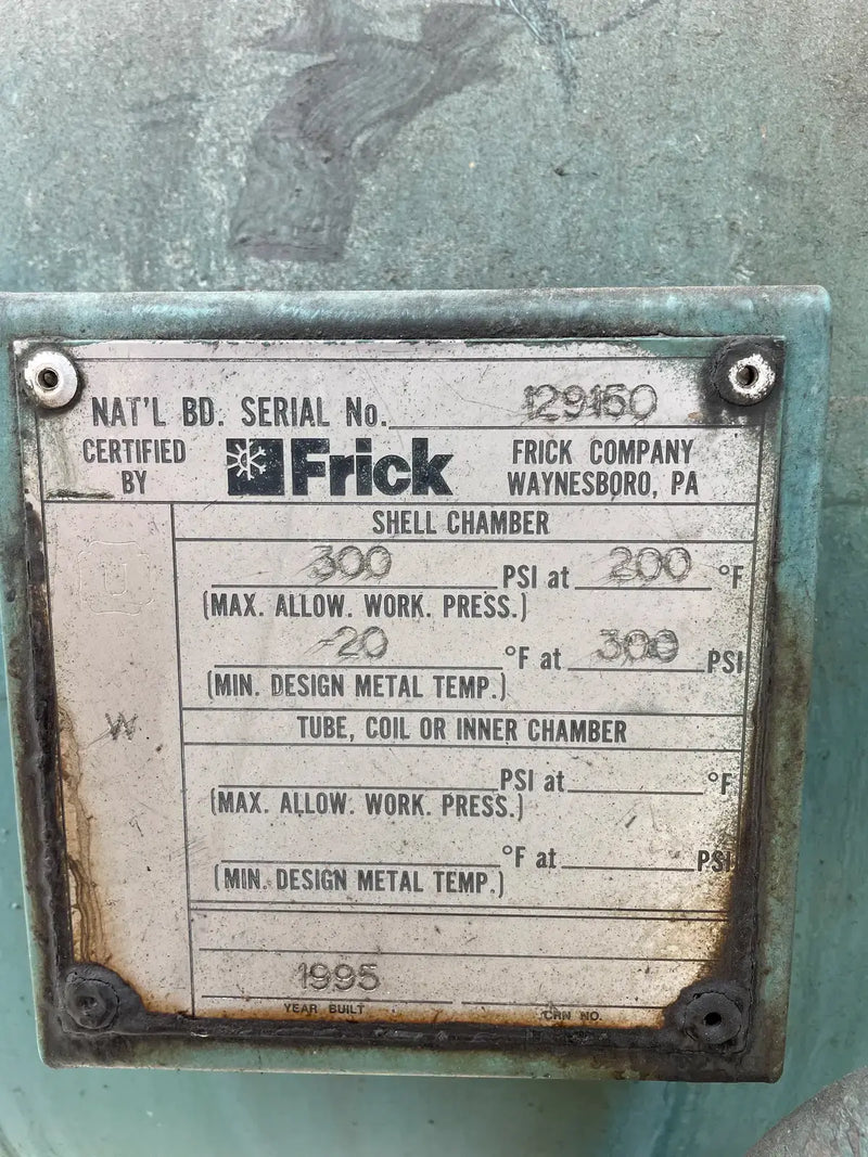 Frick RWBII 177H Rotary Screw Compressor Package (Frick TDSH233S, 450 HP 460 V, Micro Control Panel)