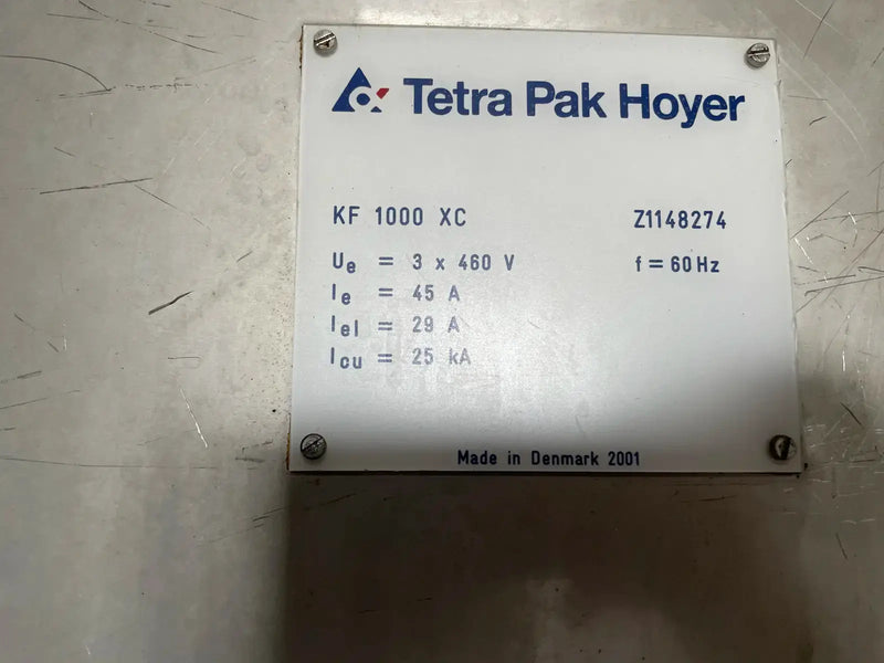 Tetra Pak Hoyer KF 1000XC Continuous Freezer (9TR, (3) Motors Included W/ Control Panel)