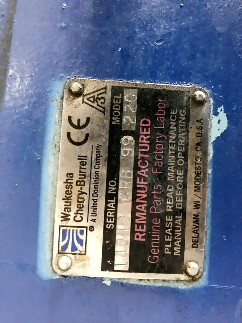 Waukesha Cherry-Burrell 220 Positive Displacement Pump (15 HP, 310 GPM Max)
