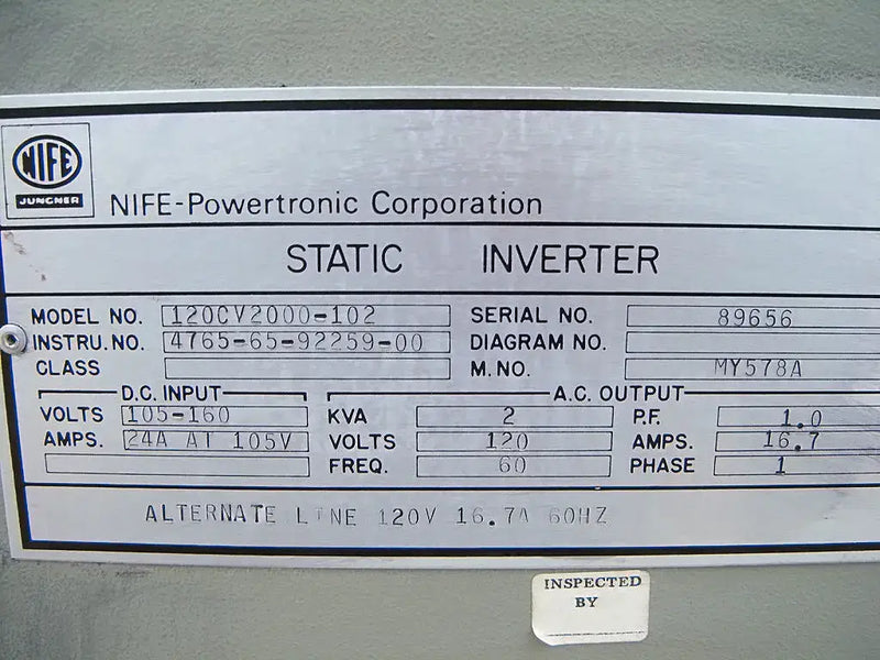 NIFE Static Inverter - 2 KVA