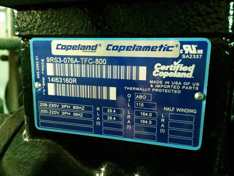 Copeland Copelametic Compressor Skid - 7.5 HP