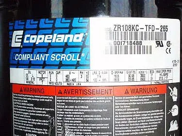 Copeland ZR108KC-TFD-265 Scroll Compressor