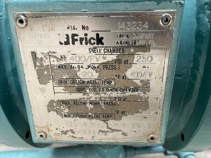 Frick RWF-222 B Rotary Screw Compressor Package (Frick SGC2317, 175 HP 460 V, Frick Micro Control Panel)
