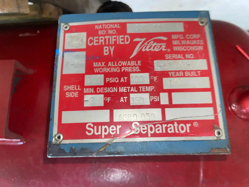 Vilter Super Separator Oil Tank (20in x 60in.100 Gallons)