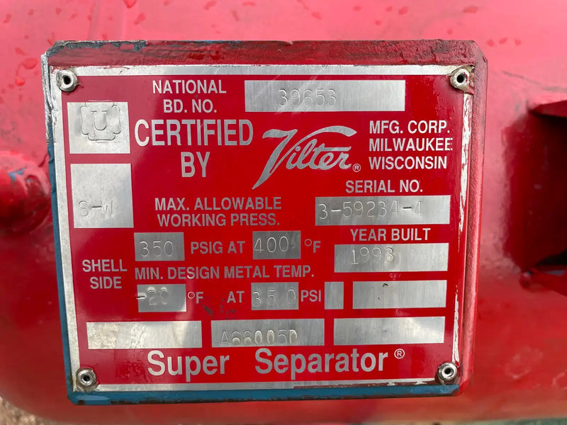 Vilter Super Separator Oil Tank (20in X 57in. 75 Gallons)