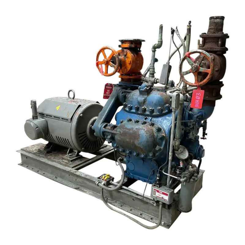 York A3089 8-Cylinder Reciprocating Compressor Package (75 HP 230/460 V, Direct Drive Driven)