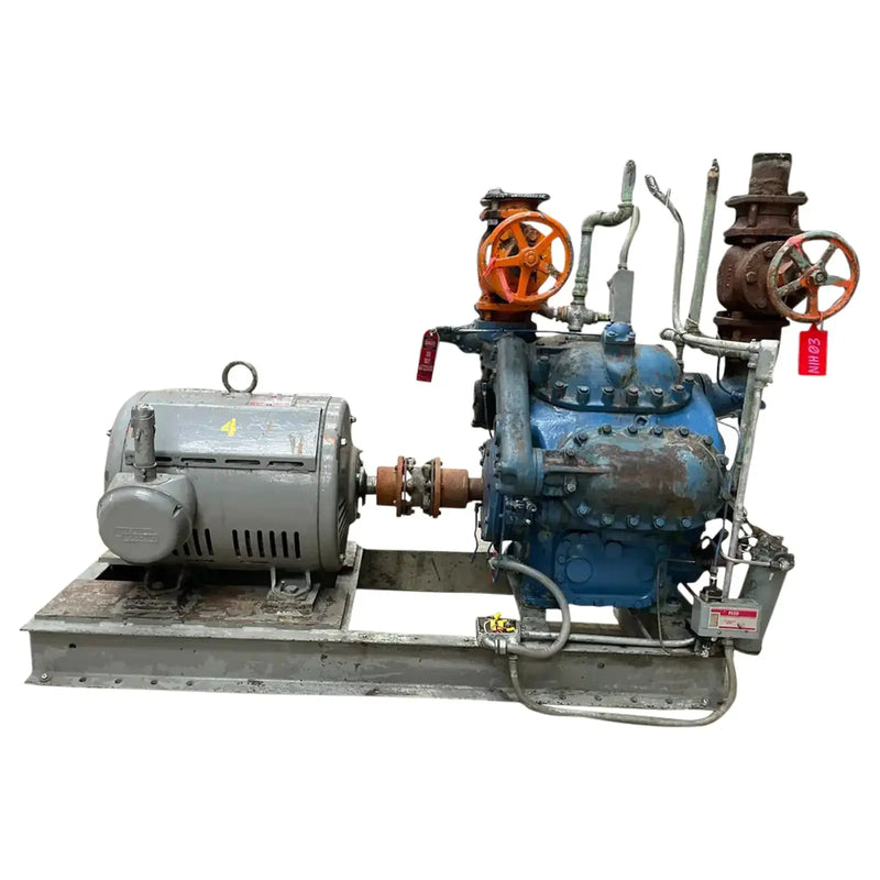 York A3089 8-Cylinder Reciprocating Compressor Package (75 HP 230/460 V, Direct Drive Driven)