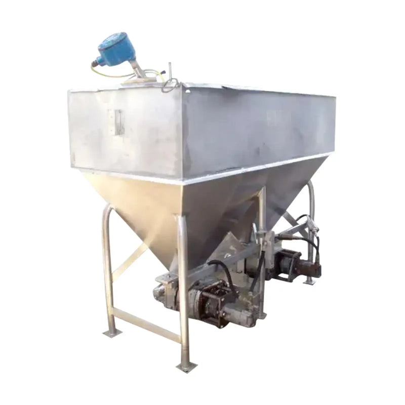 Dual APV Stainless Steel Feeding Hopper Tank with Pumps - 360 Gallons