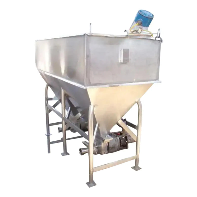 Dual APV Stainless Steel Feeding Hopper Tank with Pumps - 360 Gallons