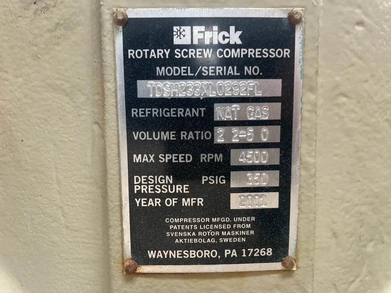 Frick TDSH233XL Rotary Bare Screw Compressor