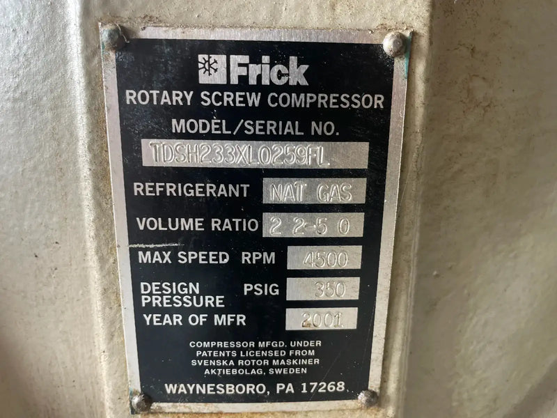 Frick TDSH233XL Rotary Bare Screw Compressor