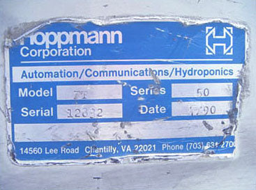 1990 Hoppman FT-50 Centrifugal Feeder Hoppmann 