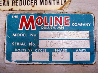 1990 Moline Machinery Dough Sheeter - 3 ft. 8 in Wide Moline Machinery LLC 