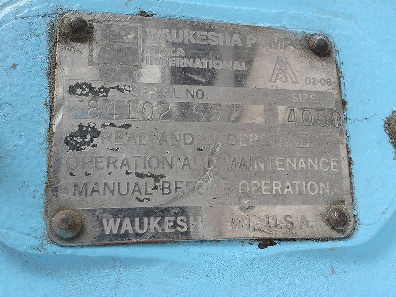 1990 Waukesha 4050 Positive Displacement Pump Waukesha 