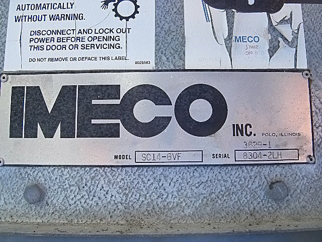 1991 Imeco Ammonia Evaporator 7.5 Tons Imeco 