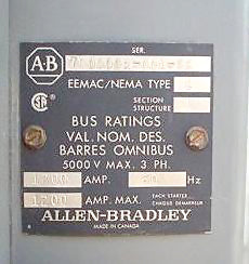 1995 Allen Bradley Centerline 4200v Motor Starter Control Panel Allen-Bradley 