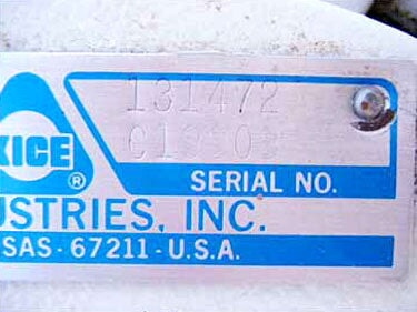 1995 Kice Industries Inc. Vertical Dust Collector Kice Industries Inc. 