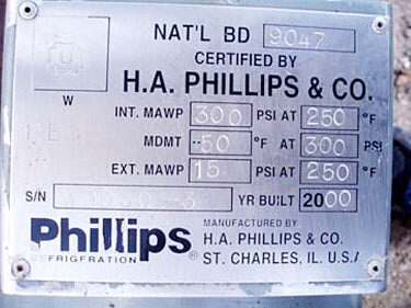 2000 H.A. Phillips and Company Horizontal Receiver- 7 Gallon H.A. Phillips and Company 