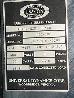 2000 Universal Dynamics Portable Auto Mini-Dryer Universal Dynamics 