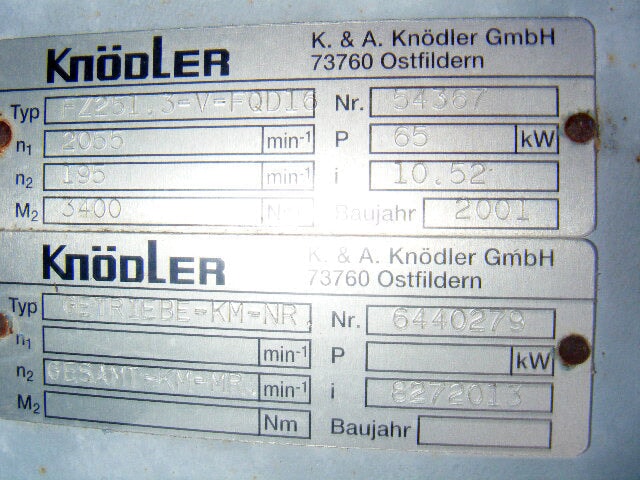 2001 Krauss Maffei Screw Motor & Gearing Krauss Maffei 