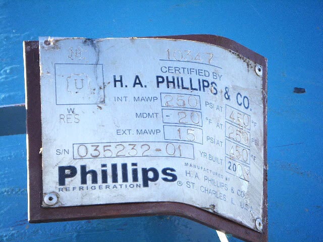 2003 H. A. Phillips & Co. Receiver Tank – 130 gallons H.A. Phillips and Company 