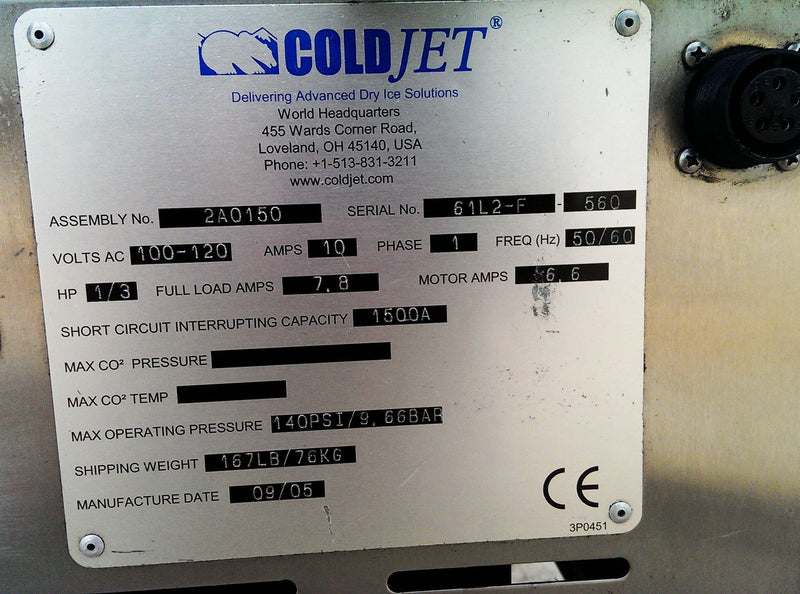 2005 Coldjet AERO30 Dry Ice Blasting Machine Coldjet 