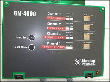 2007 Manning 4-Station Industrial Quality Gas Alarm Monitoring System Manning 