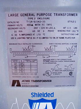 Acme Electric Transformer - 30 KVA Acme 