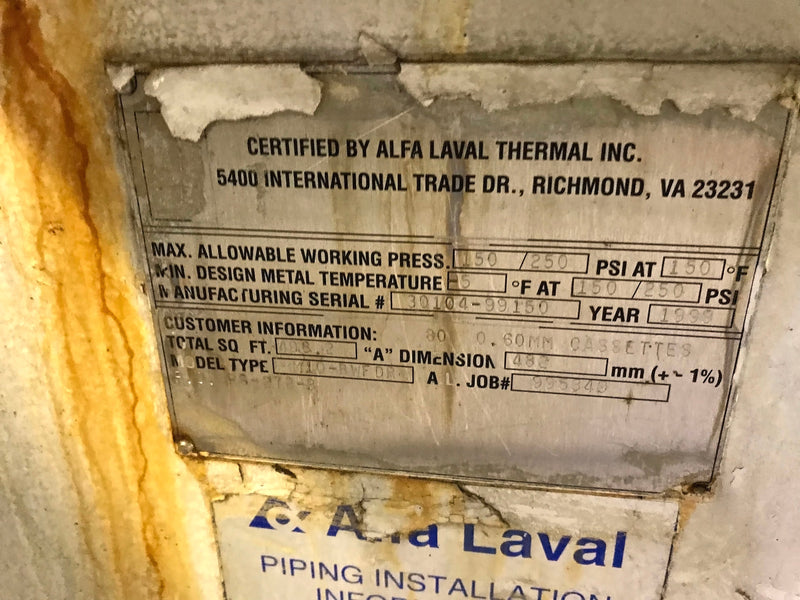 Alfa Laval M10 Ammonia Chiller - 100 TR Alfa Laval 