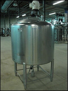 APV Crepaco Dome-Top Cone- Bottom Stainless Steel Blending Tank – 325 Gallons APV Crepaco 