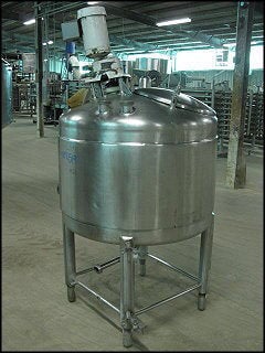 APV Crepaco Stainless Steel Jacketed Process Tank with Shear Mixer – 150 Gallons APV Crepaco 