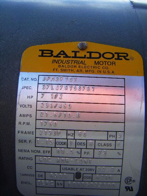 Baldor Industrial Motor – 7-1/2 HP Baldor 