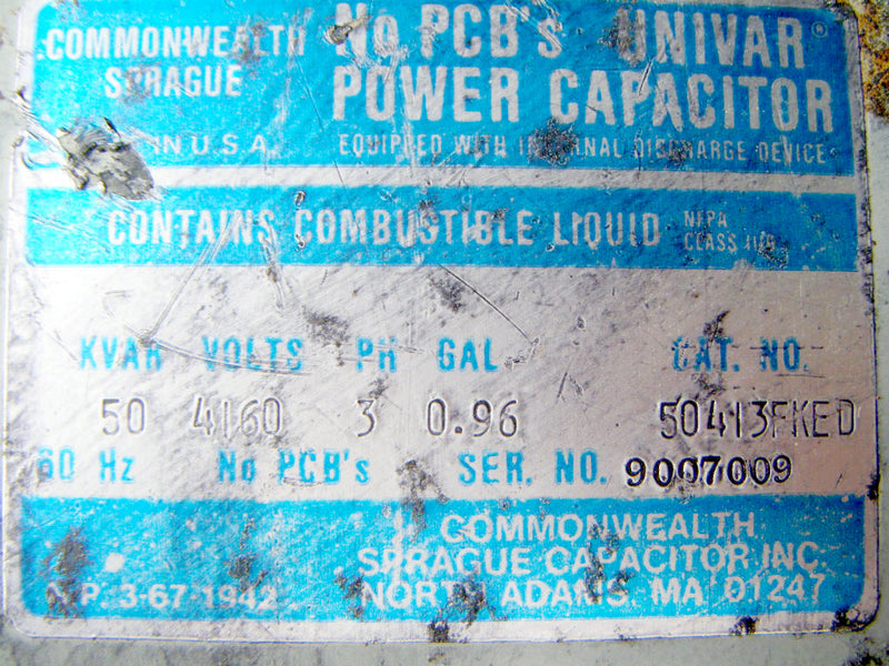Commonwealth Sprague Capacitor Commonwealth Sprague 