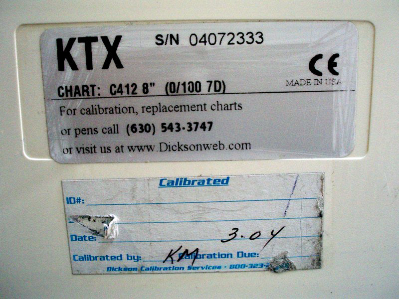 Dickson KTX Temperature Chart Recorders – 8 in. Dickson 