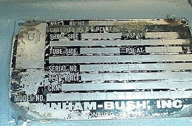 Dunham-Bush Shell and Tube Heat Exchanger - 94.2 sq. ft. Dunham-Bush 