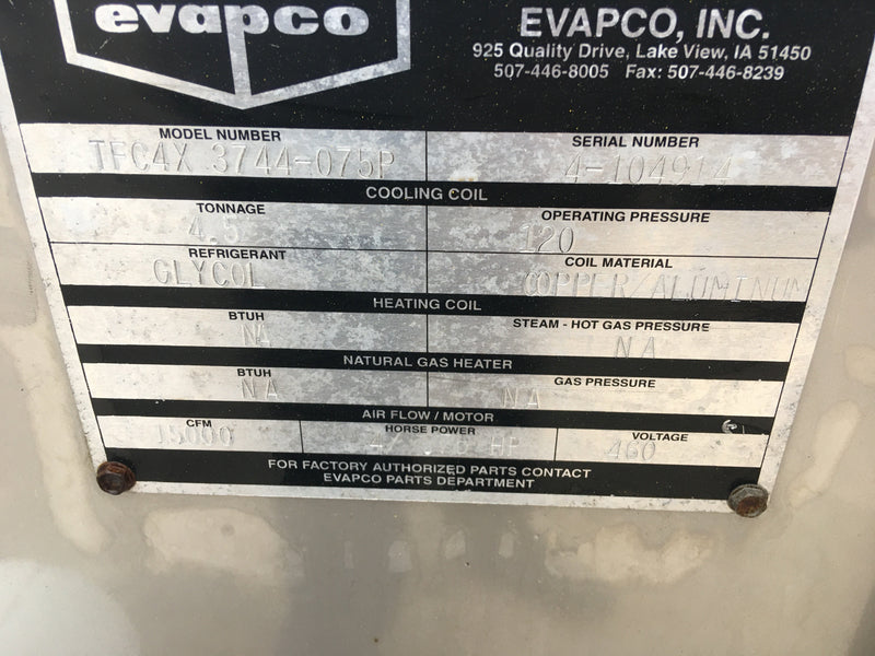Evapco TFC4X-3744-075P Evaporator Coil- 8TR, 4 Fans (Low Temperature) Evapco 