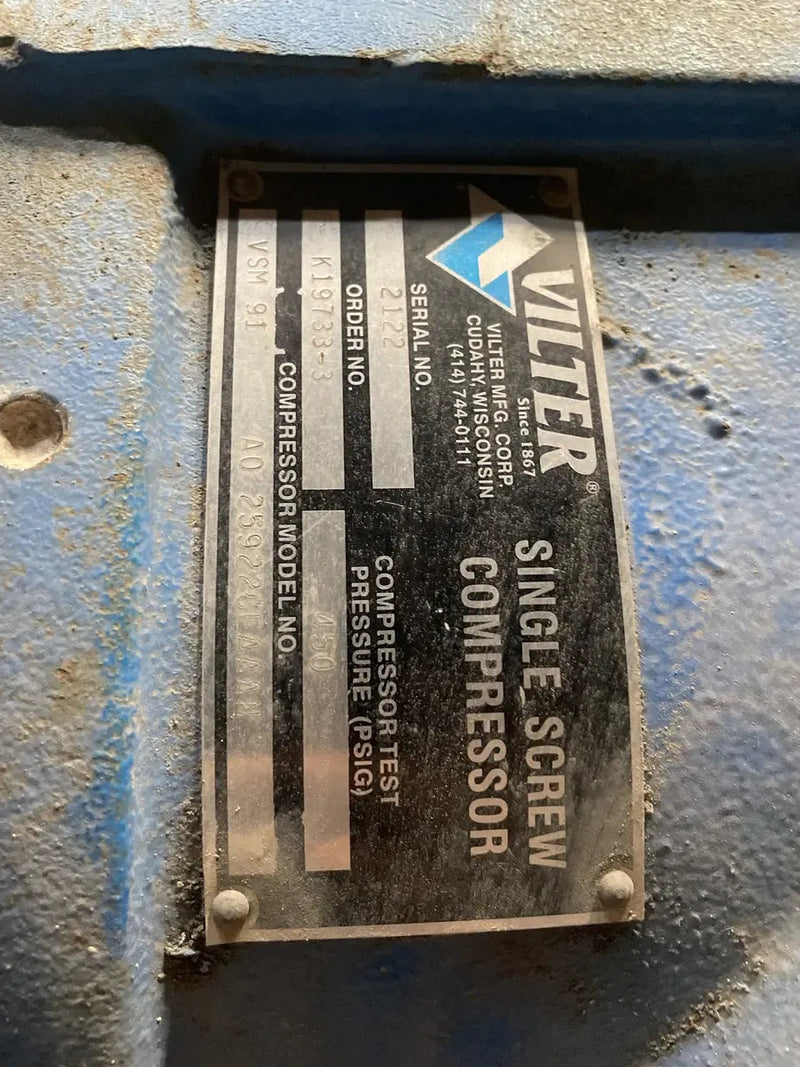 Vilter Chiller Package WIth Vilter VSM Screw Compressor
