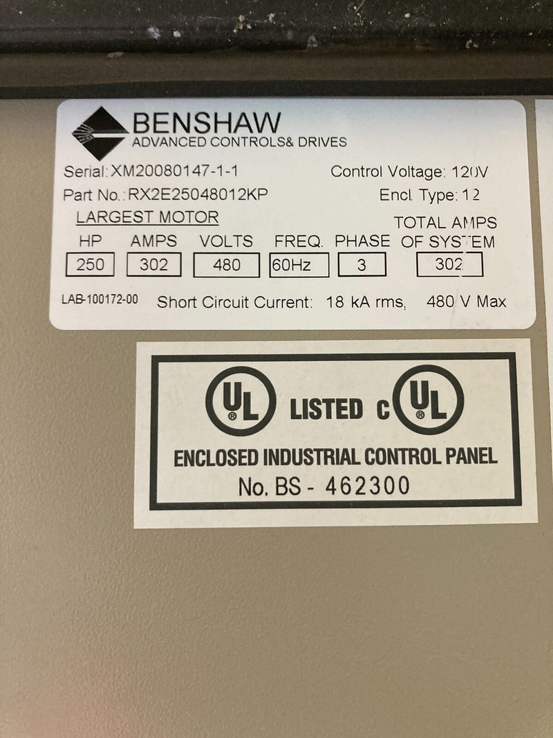Benshaw Screw Compressor Motor Starter (250 HP)