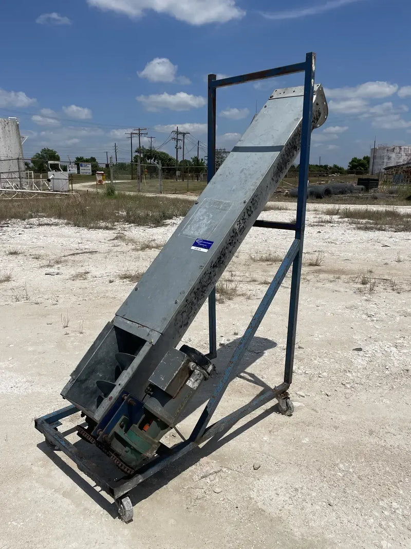 Vertical Incline Galvanized Steel Screw Auger Conveyor - 2 HP