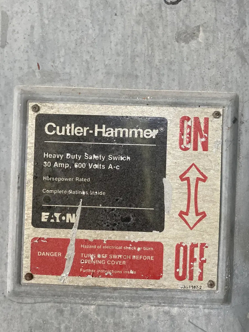 Cutler-Hammer DH361URK 30 AMP Heavy Duty Safety Switch