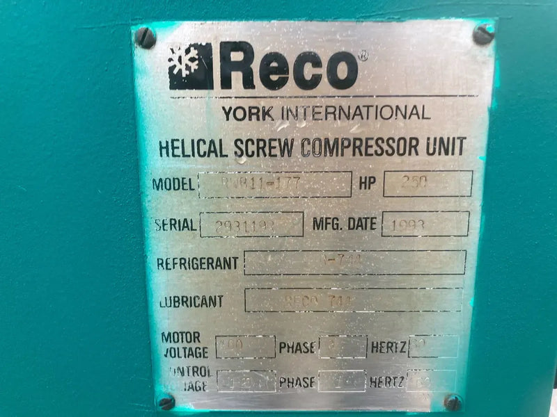 Frick RWB-II-177 Rotary Screw Compressor Package