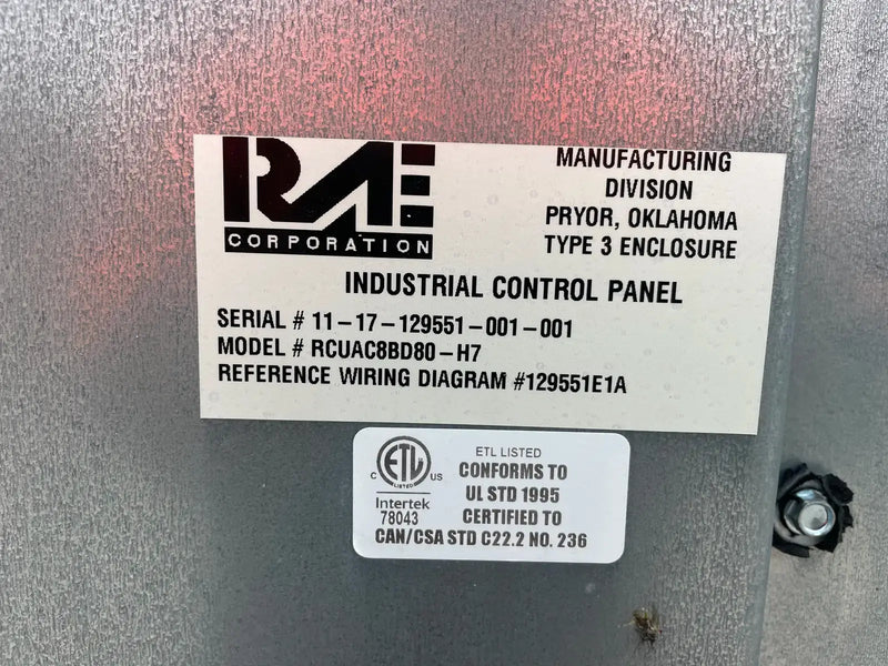 RAE Corporation RCUAC8BD80-H7 Air Cooled Condenser (50 TR)