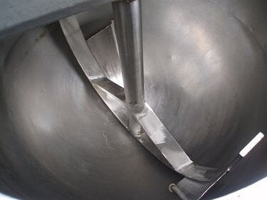 Jacketed Stainless Steel Steam Kettle with Scraped Surface Agitator - 50 Gallon Not Specified 
