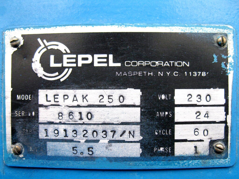 Lepel Corporation Lepak 250 Induction Sealer Lepel 