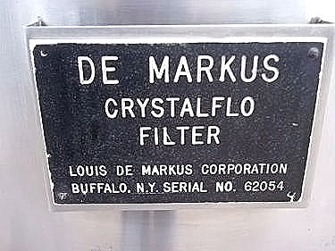 Louis De Markus Stainless Steel Crystalflo Filter- 50 Gallon Louis de Markus Corp 