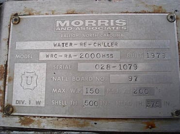Morris & Associates Water Chiller – 85 Tons – 282 Sq. Ft. Morris and Associates 