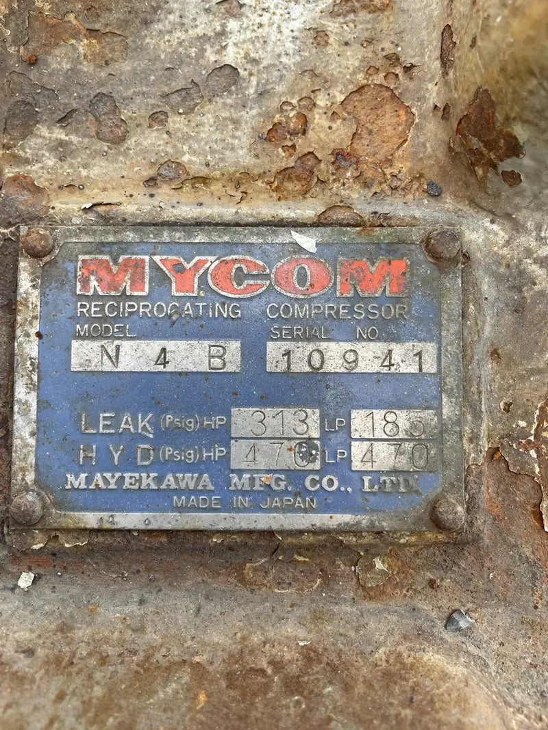 Mycom N4B 4-Cylinder Reciprocating Compressor Package (75 HP 230/460 V, Belt Driven)