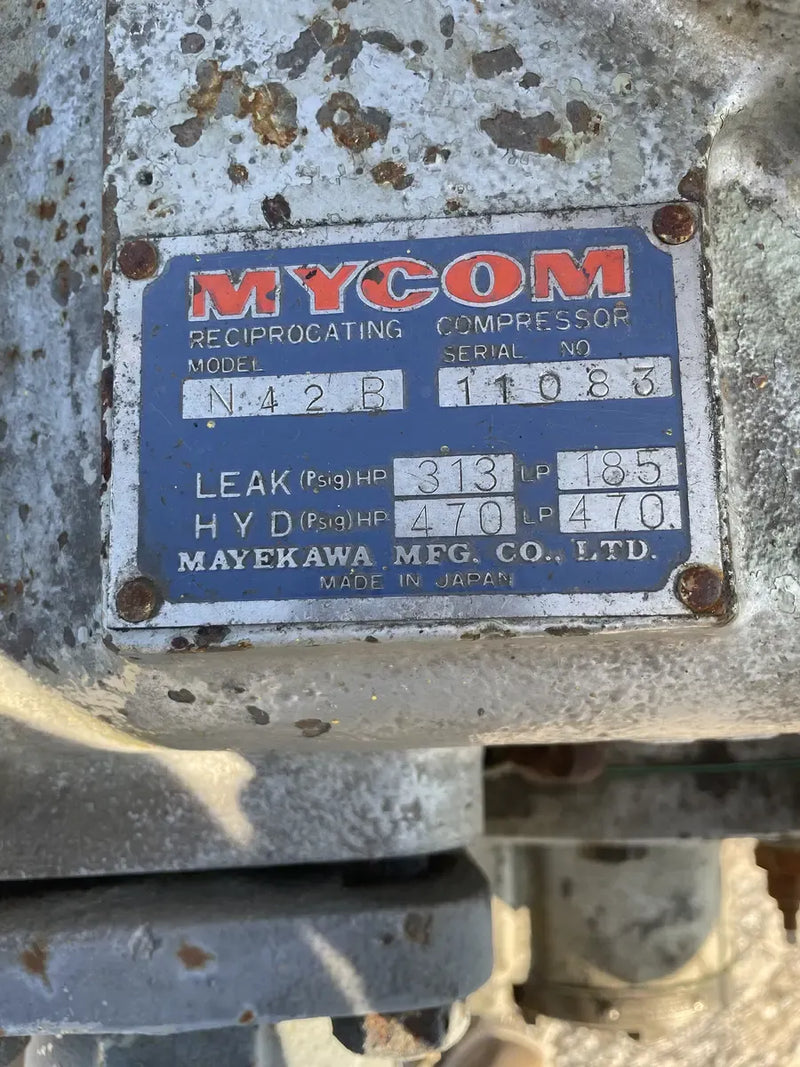 Mycom N42B 6-Cylinder Reciprocating Compressor Package (75 HP 230/460 V, Belt Driven)